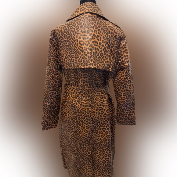 Leopard Print Leather Trench Coat - Picture 5 of 5